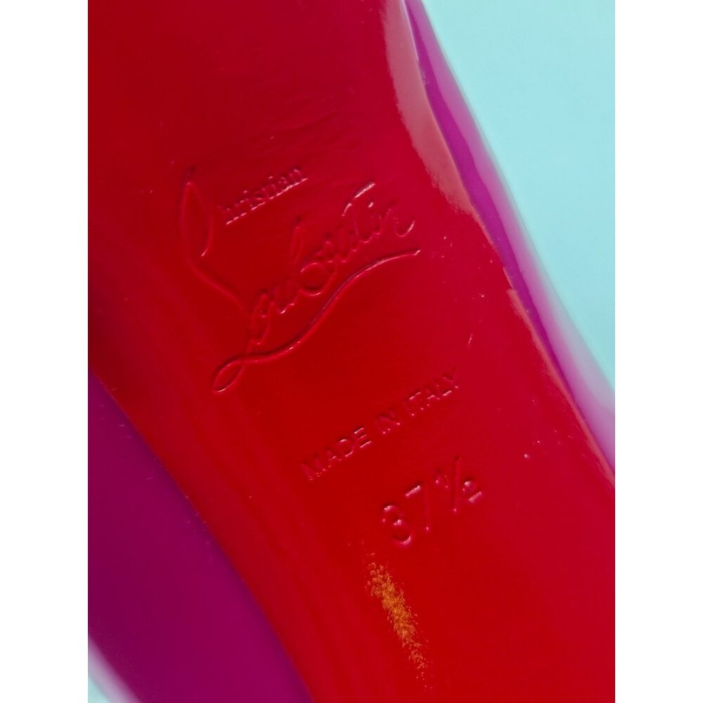 Christian Louboutin Heels "Fetish Peep 130" Dark Pink Platform Pumps Size 37.5 - Picture 6 of 7